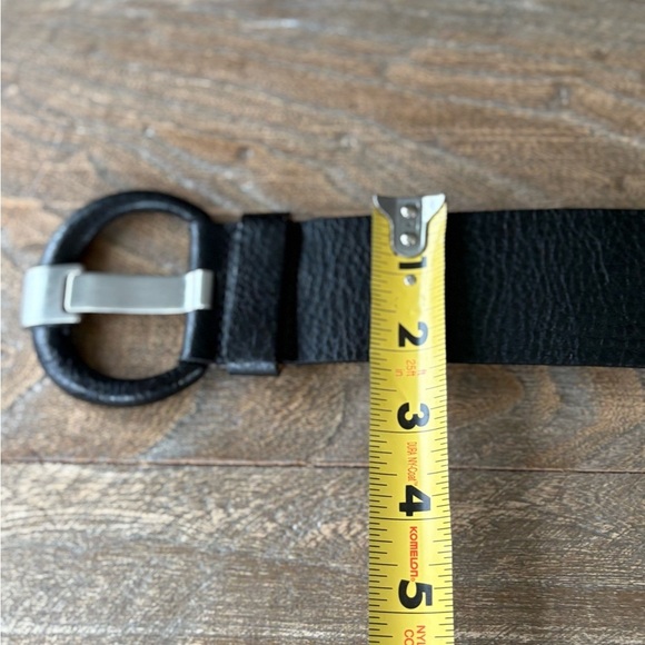 Banana Republic wide black leather belt made in Italy main image 7